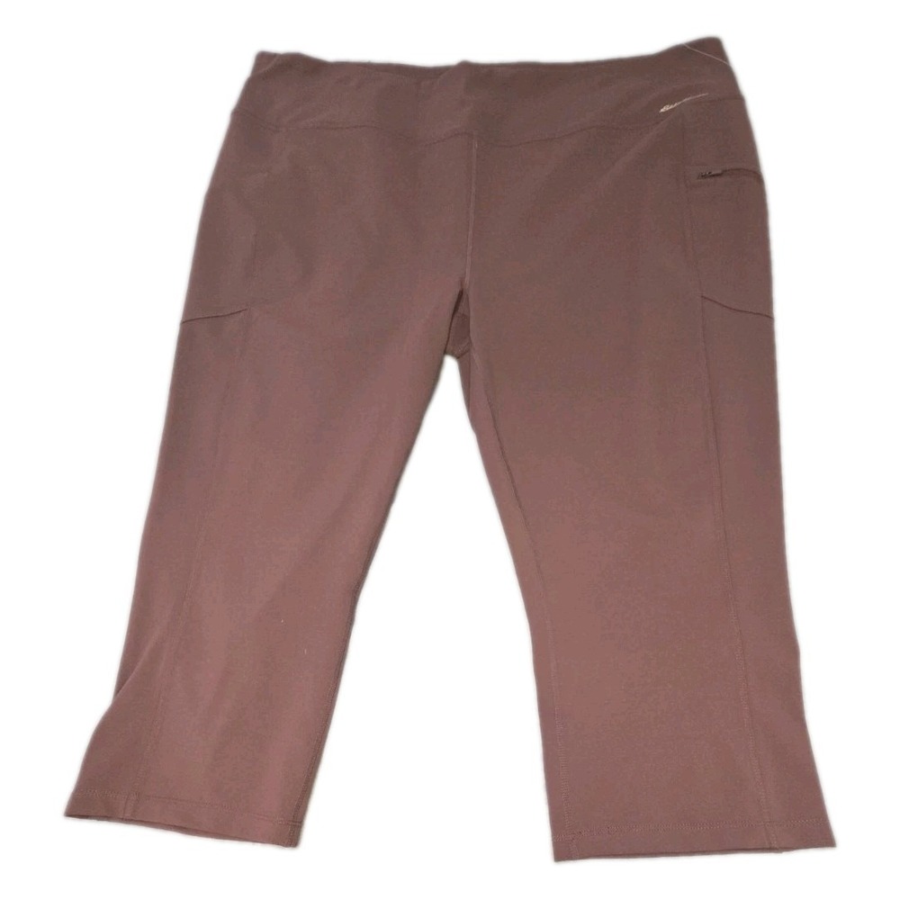 Eddie Bauer Traverse Trail Capri Womens 3X Plus Size Redwood Brown Leggings NWT